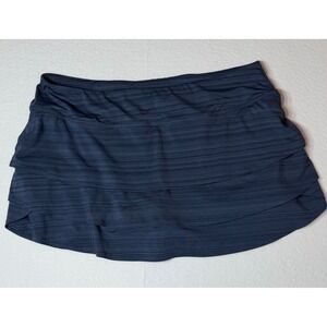 Athleta Women's swagger Skort XL Blue Striped Ruffle Athletic Tennis‎ Golf Skort